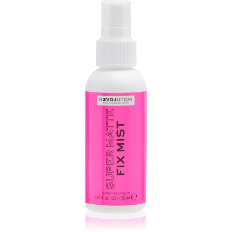 Revolution Super Matte Fix Mist bază de machiaj și spray fixator 2 în 1 cu efect matifiant 50 ml